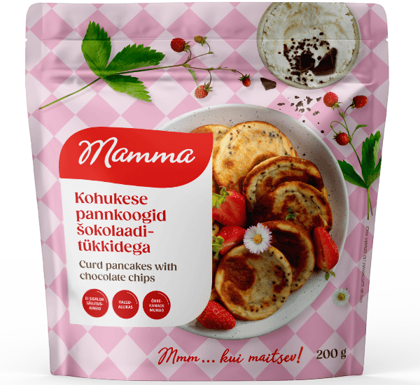 Mamma uus ruudumustriga pakend: kohukesepannkoogid šokolaaditükkidega